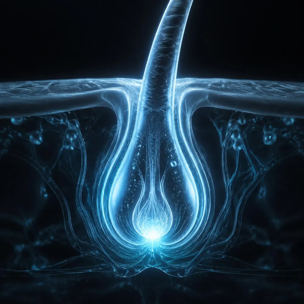 Conceptual visualization of a hair follicle
